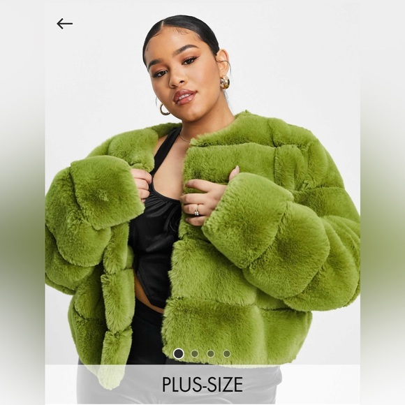 ASOS LUXE Curve cropped faux fur jacket - Picture 2 of 4